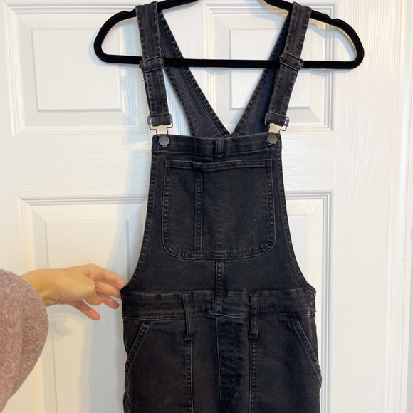 Madewell Black Denim Skinny Overalls in Lunar Wash Medium - Picture 6 of 9